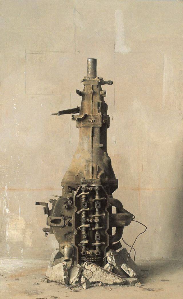 原创冷军画破发动机,横的卖198万竖的1897万,放大13倍这根本不是画