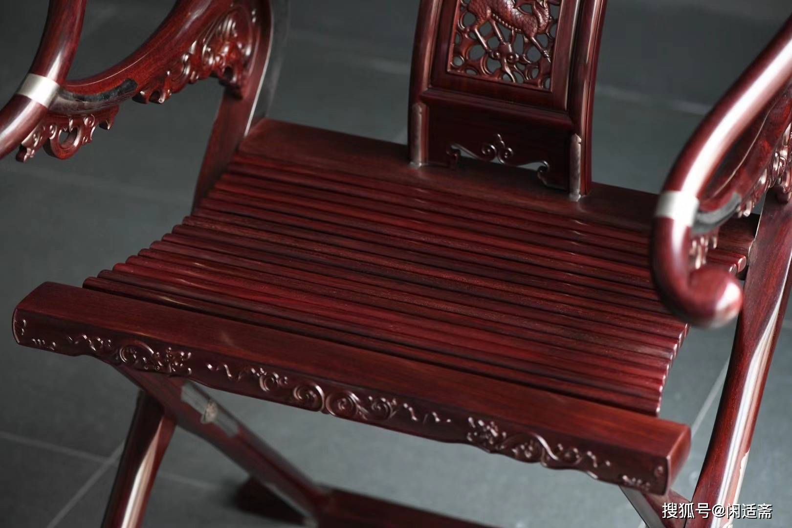 原创印度小叶紫檀,麒麟纹交椅,红木家具臻品