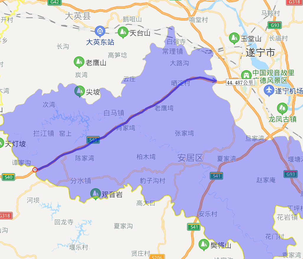 二,遂宜毕高速公路,一端连接遂宁市区,一端连接安岳县,设置有安居收费