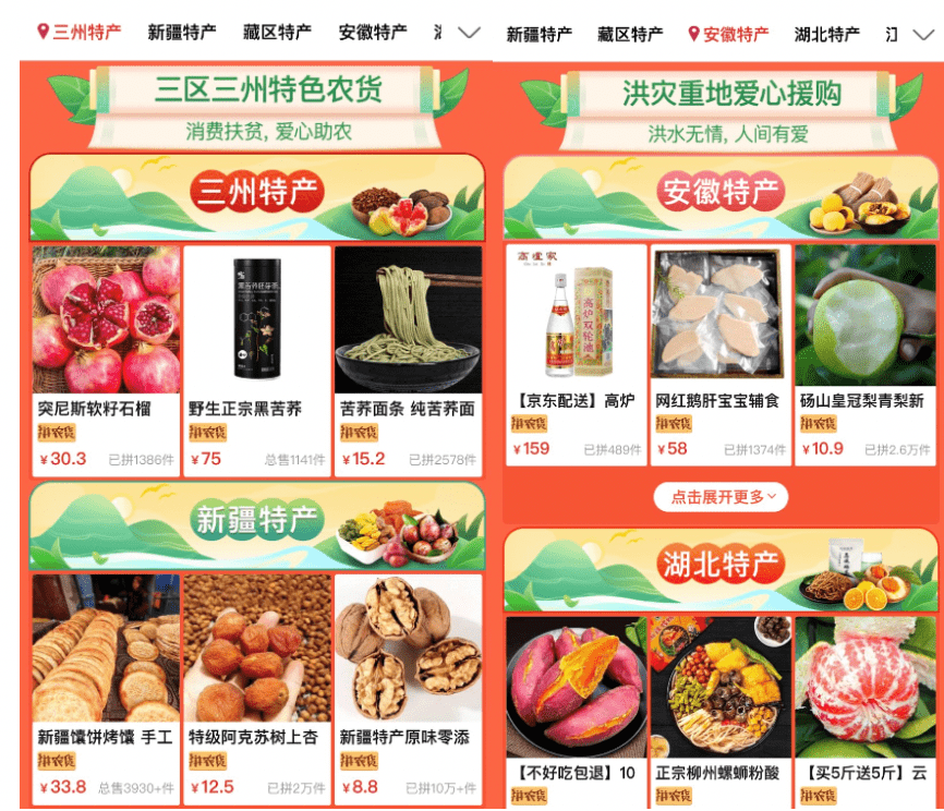 拼多多将联合新农商实施供给端优先收购,需求端补贴包销的模式,助力