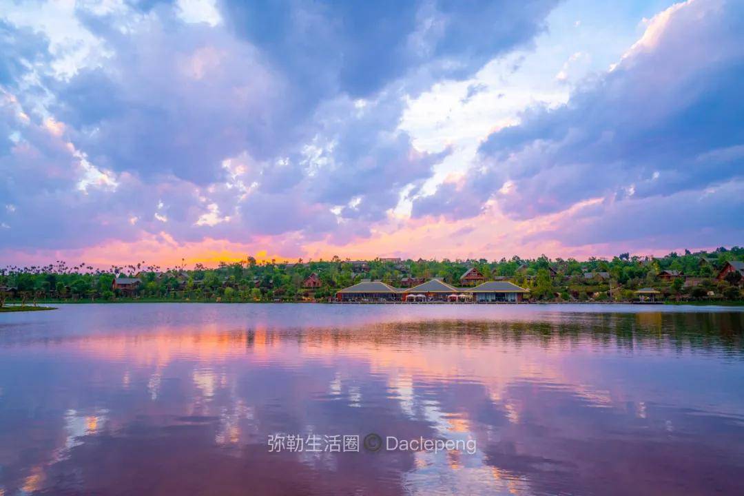 马云打卡的弥勒太平湖,夜景美哭了,躺花海帐篷里吃肉喝酒