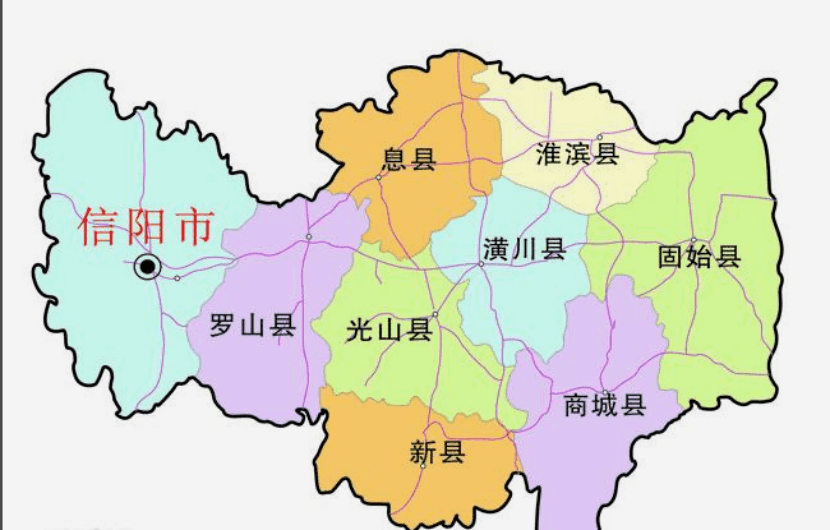 信阳市城区分布全图图片
