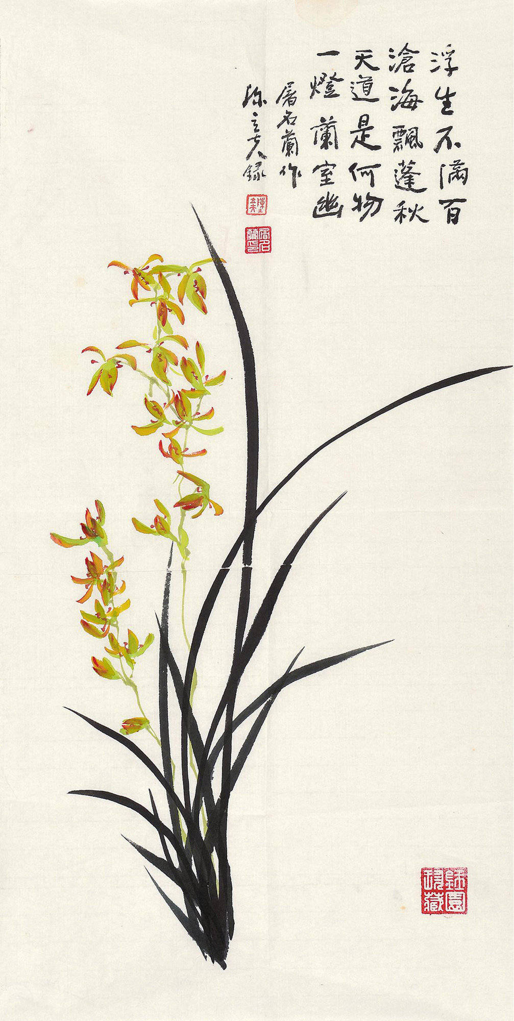 郑州引力墙绘分享手绘墙素材中国风素心兰香