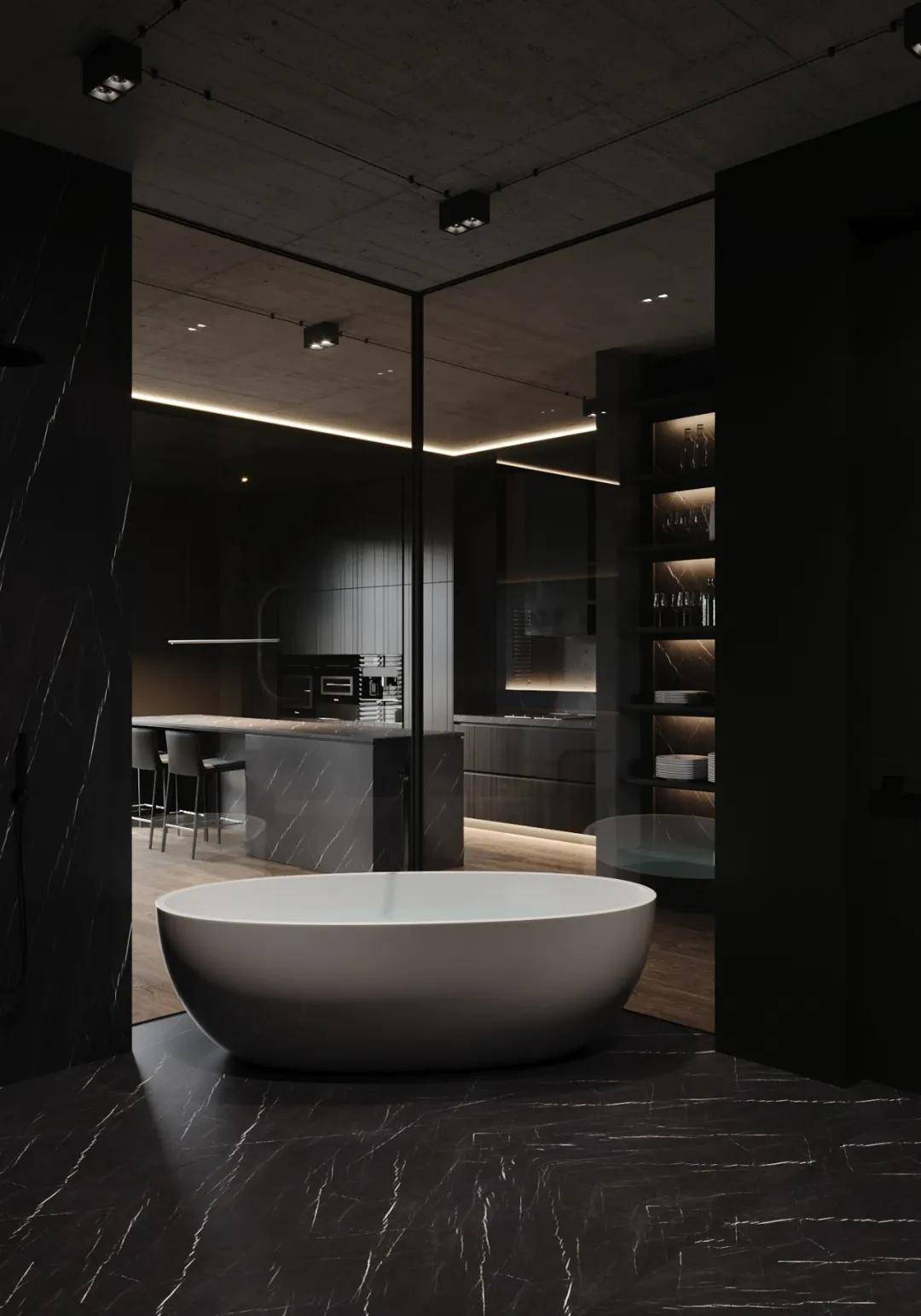 黑色系设计,别样的精致!_浴室