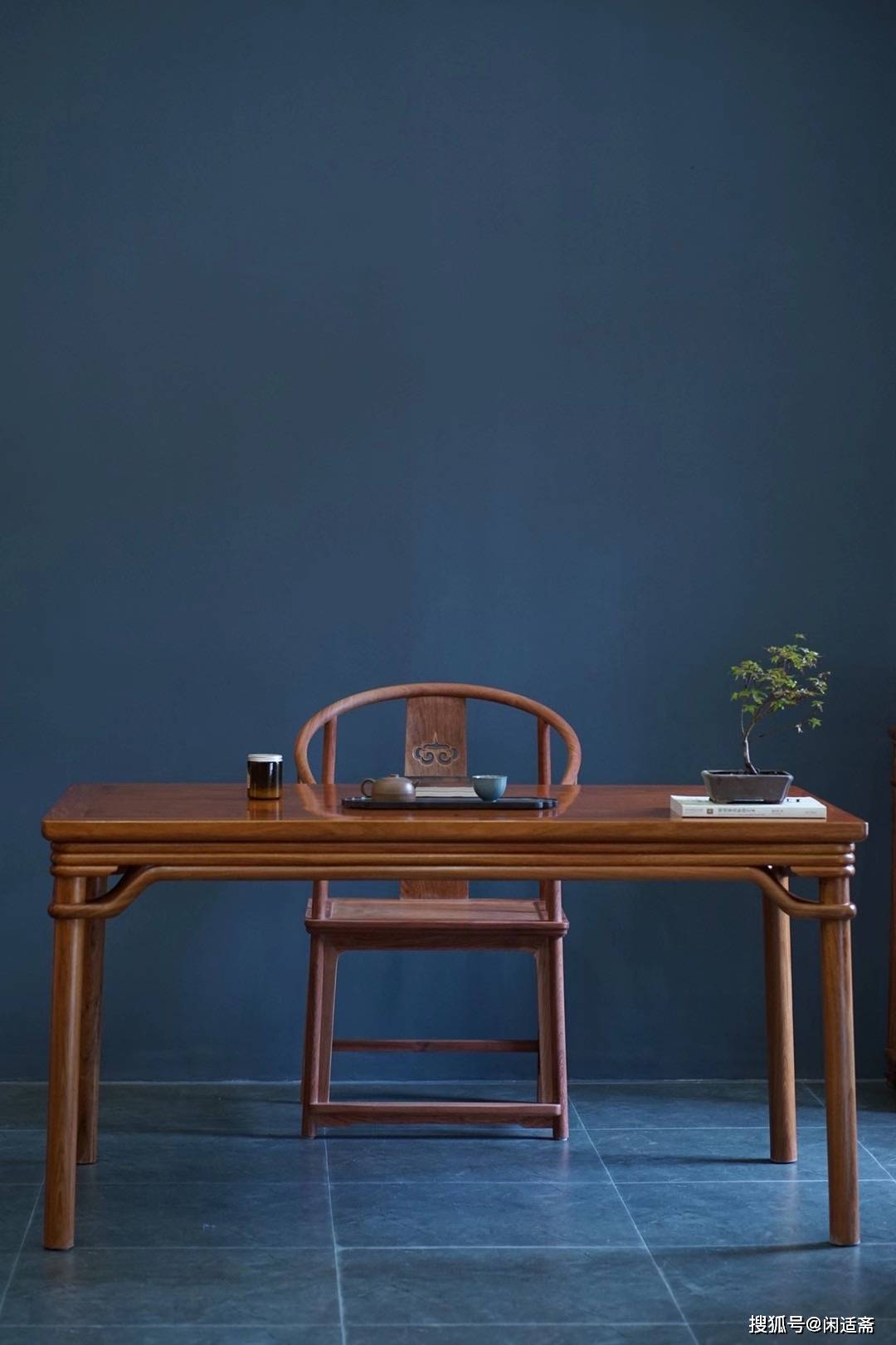 古法工艺双泥面裹腿罗锅枨茶桌明式家具上品之作