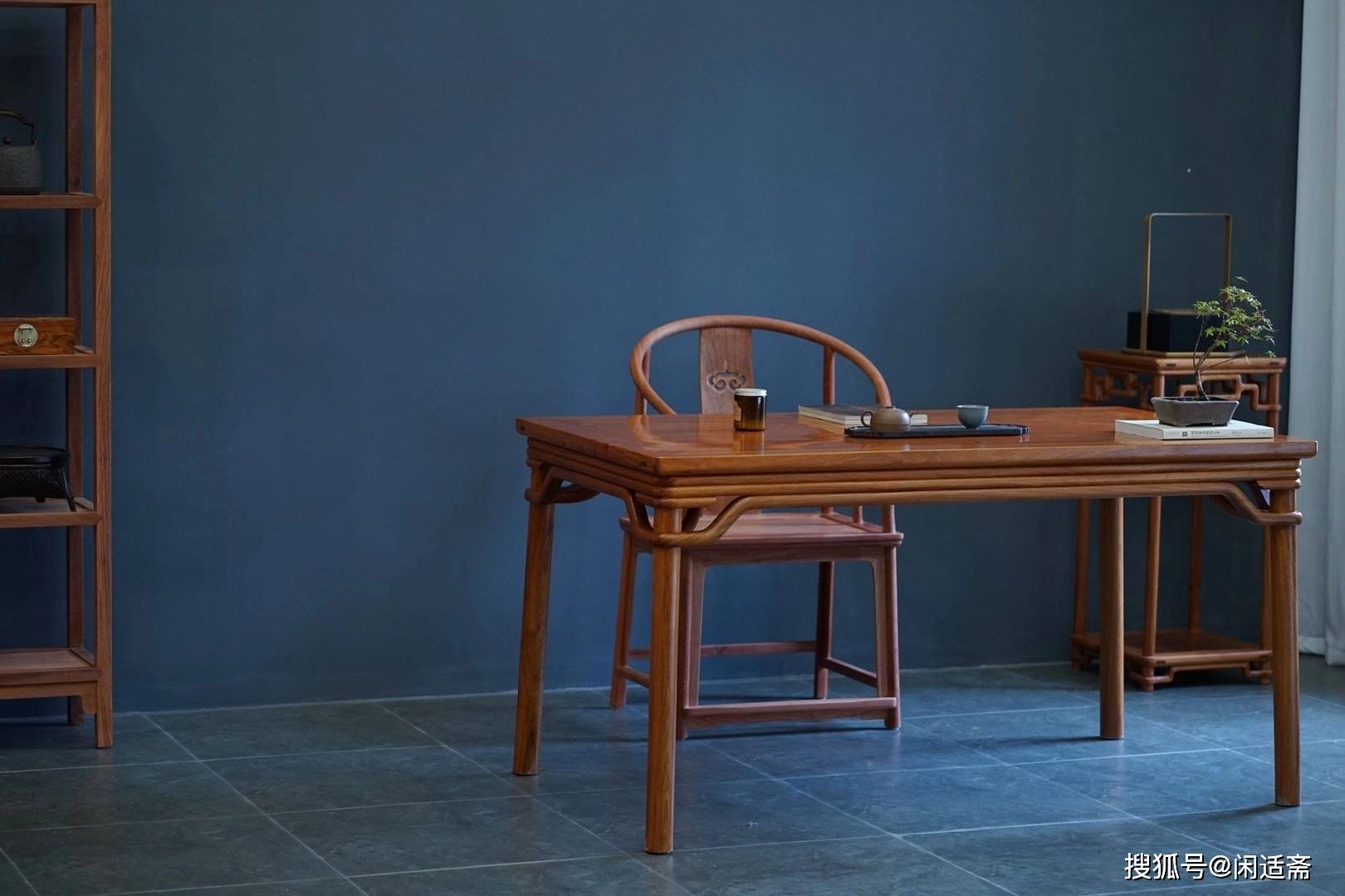 古法工艺双泥面裹腿罗锅枨茶桌明式家具上品之作