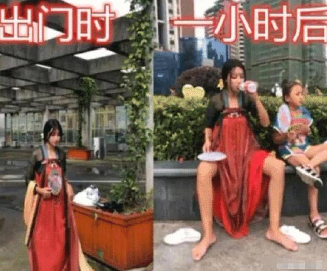 女孩子夏天还是不要穿汉服了,这也太真实了吧,哈哈哈哈哈