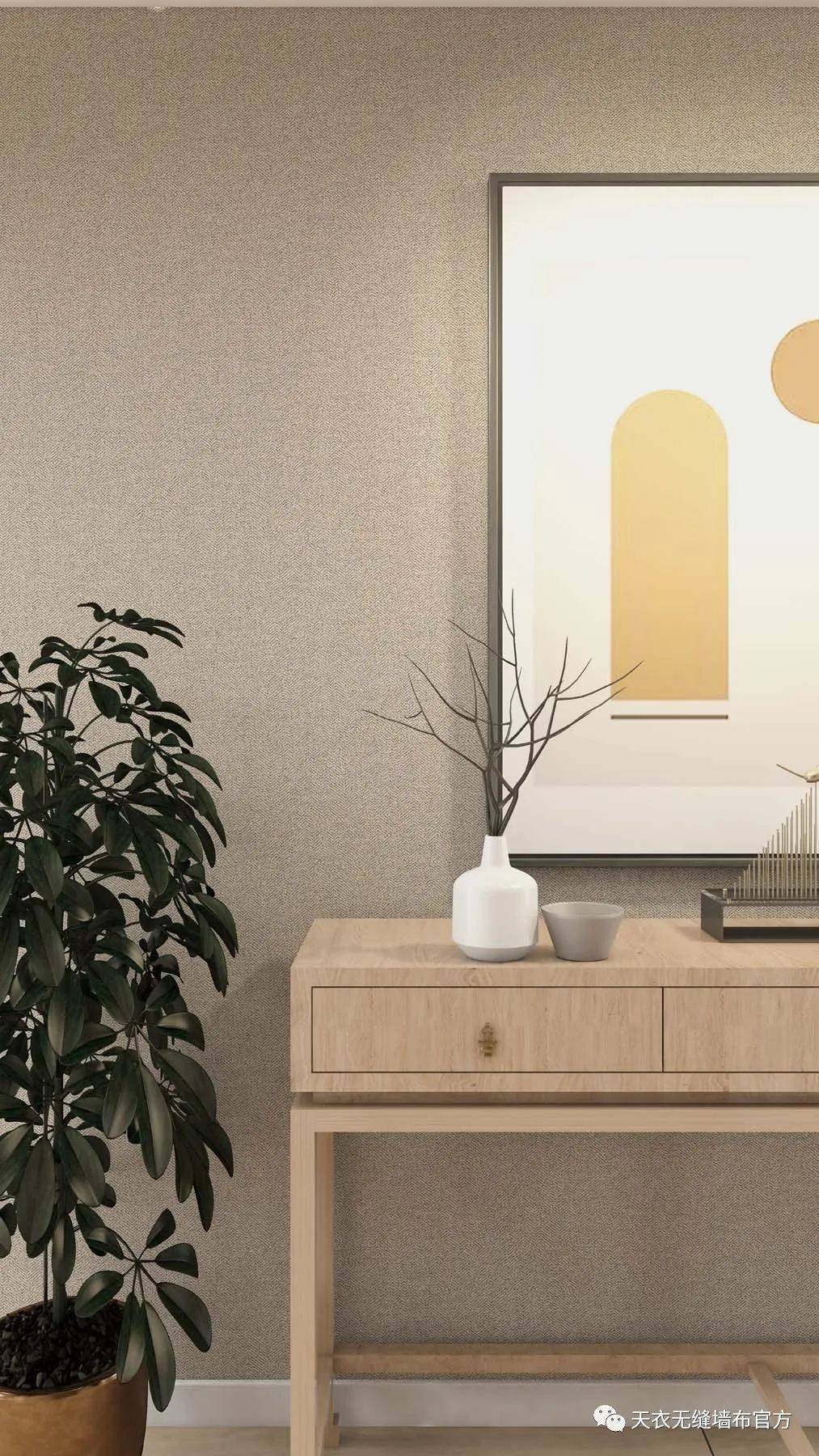 天衣无缝热烫墙布简约素色魅力线条描绘出档次优雅的现代轻奢