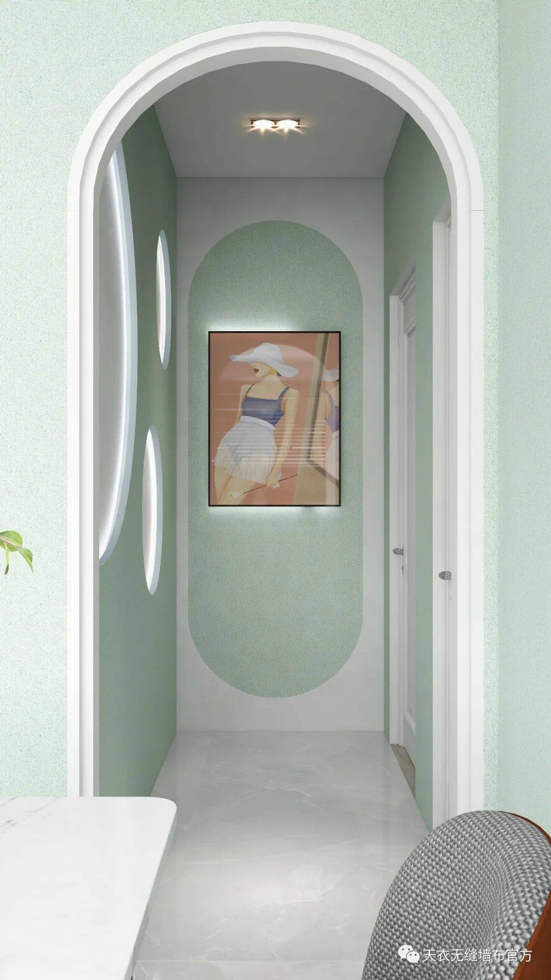 在绿色的基础上,加入了沉稳的灰色调进行中和 因此,浅灰绿色既不像深