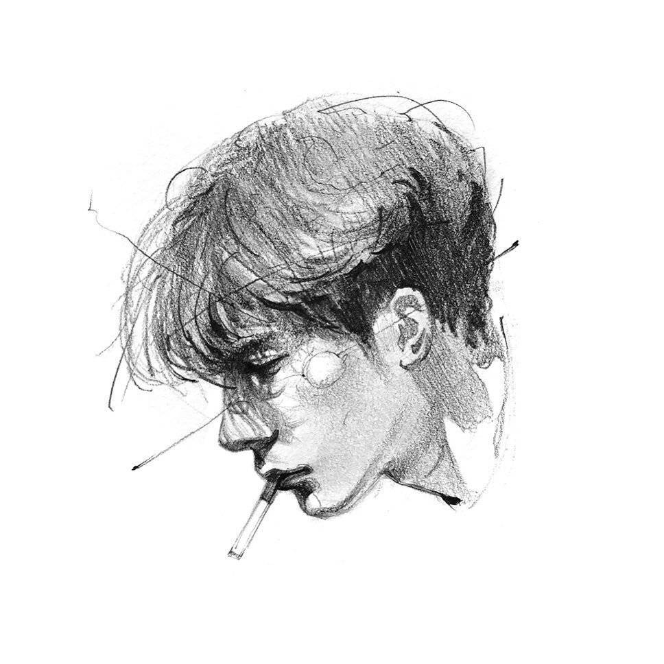 人物速涂 ,线与小的黑白块面运用到极致~-搜狐大视野-搜狐新闻