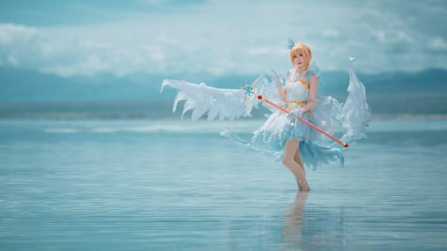 cos七月茶卡盐湖旅拍小樱冰雪天使