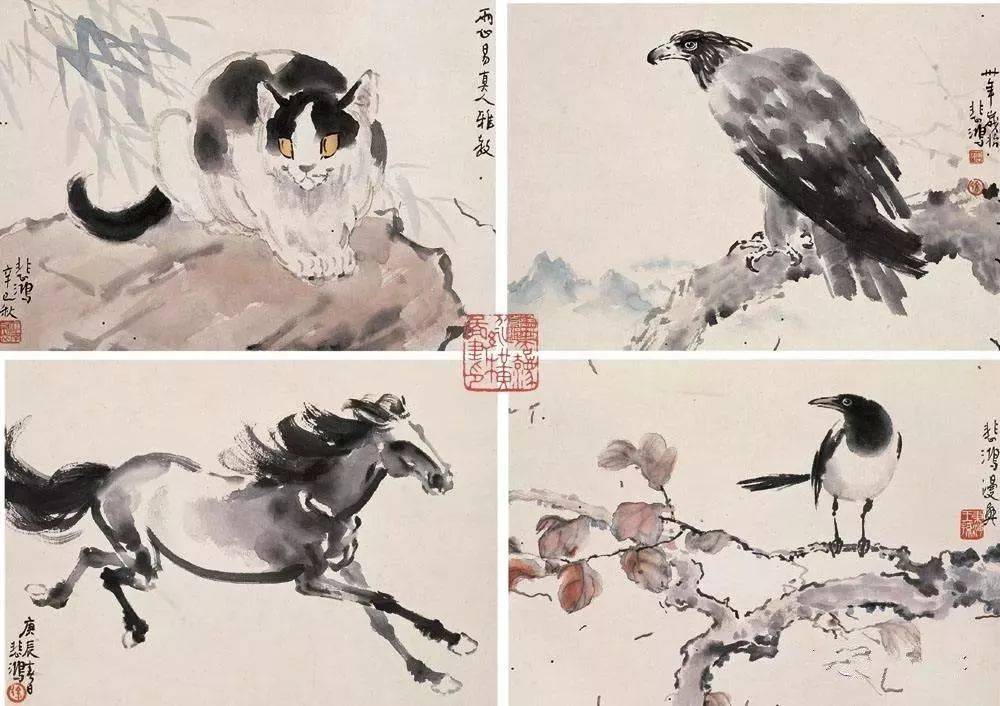 徐悲鴻筆下生動形象的飛禽走獸