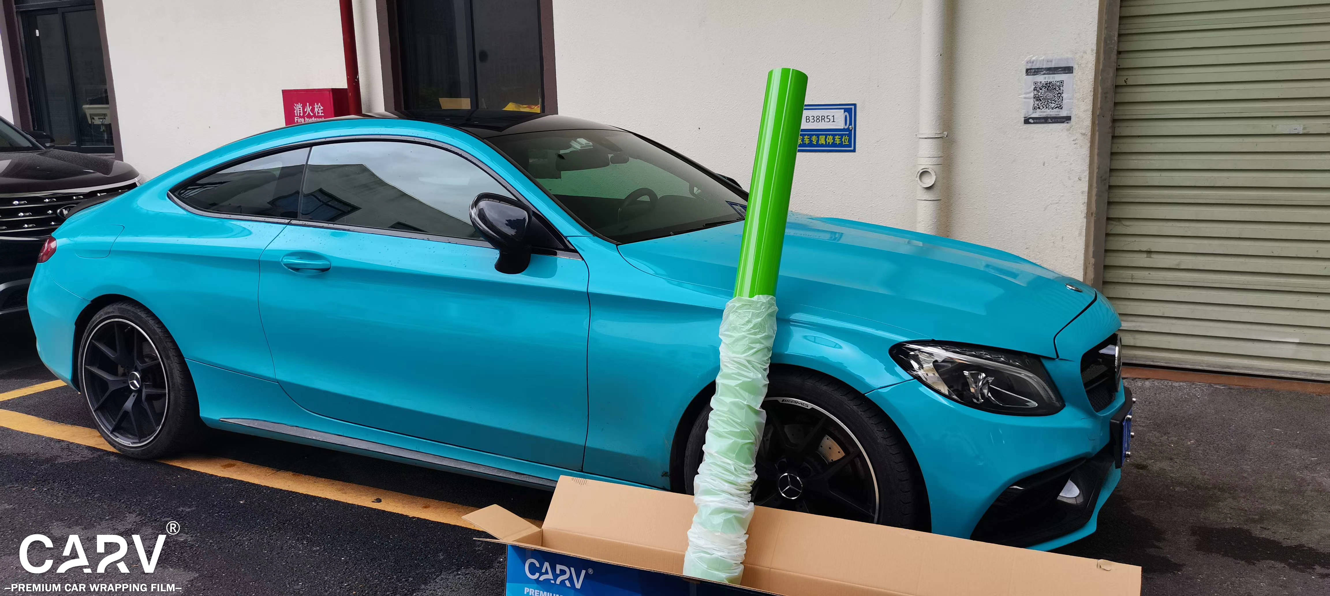 奔驰pet蜥蜴绿 保时捷911 原厂色 亮 卡孚改色膜