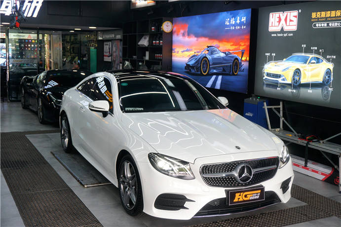 奔驰e260新车贴膜法国hexis漆面保护膜tpu隐形车衣保护原厂车漆