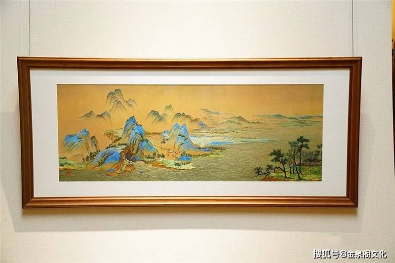 画芯尺寸:80cm*30cm 【创作大师】:姚建萍 姚建萍苏绣千里江山图