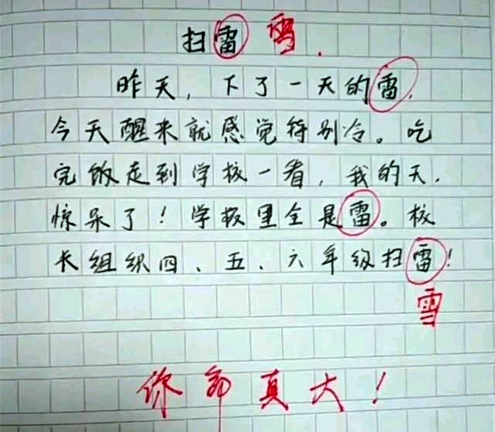 小学生0分作文走红,老师评语被迫飙脏话,网友:又该叫家长了