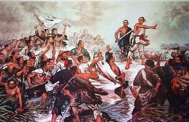 陈胜吴广起义绘画这个戏码是不是有点眼熟?