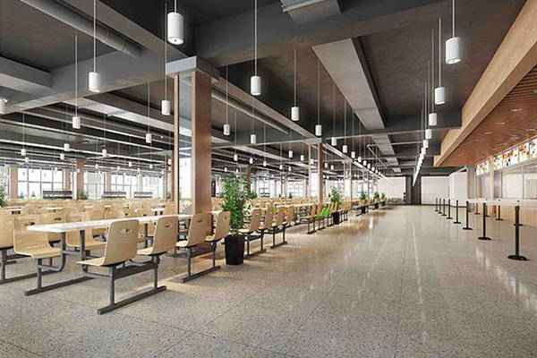 重庆校园食堂装修|公司员工餐厅装潢|工厂食堂规划布局
