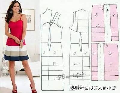 连衣裙|俊美人台小董/各种风格连衣裙的裁剪图合集