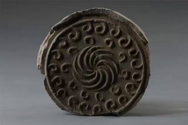 西汉，水涡纹瓦当_弦纹