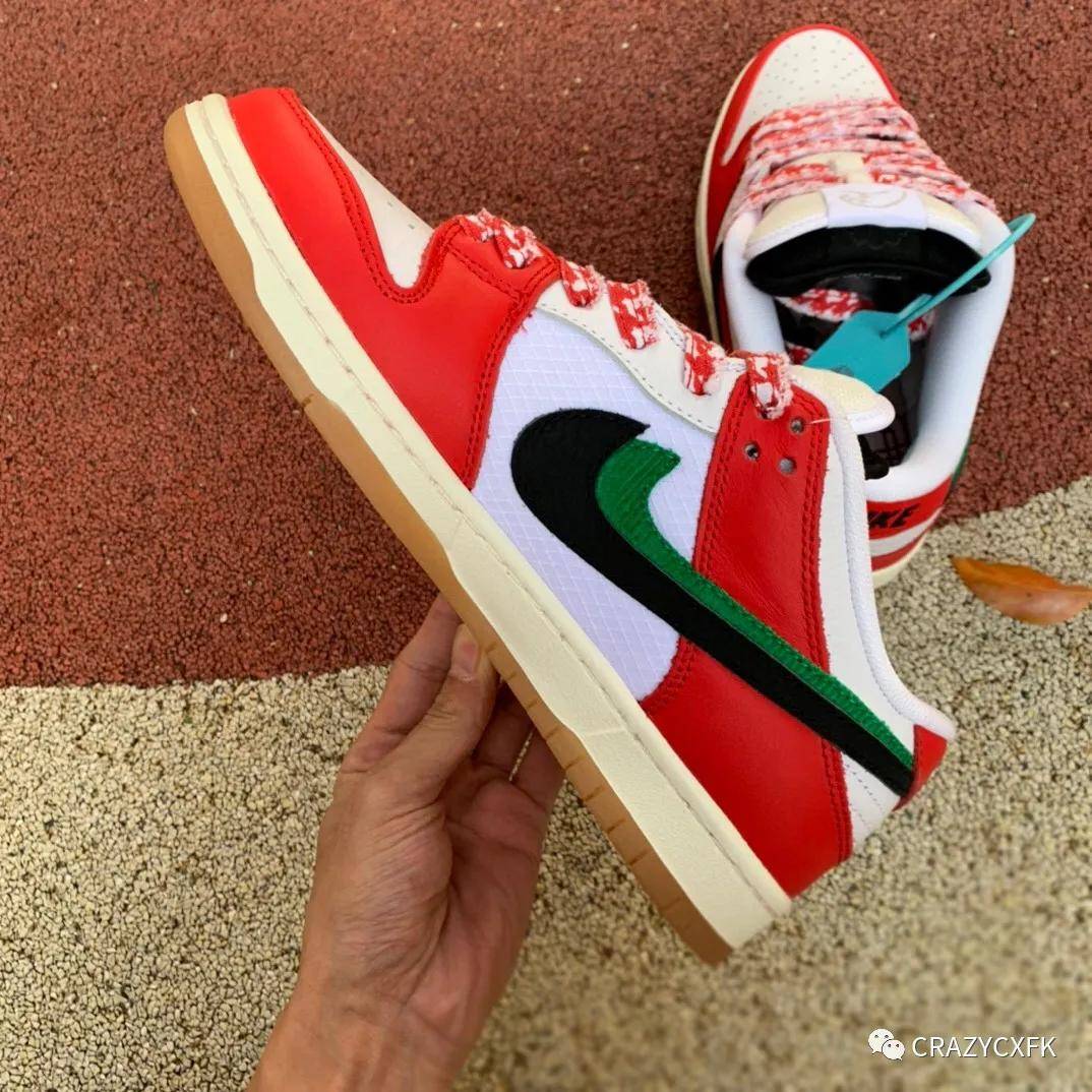 耐克双钩白红黑frameskatexnikesbdunklowhabibi联名板鞋ct2550600