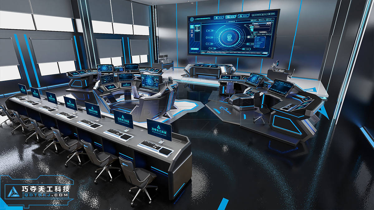 巧夺天工科技控制台科技感人工智能创新研发中心
