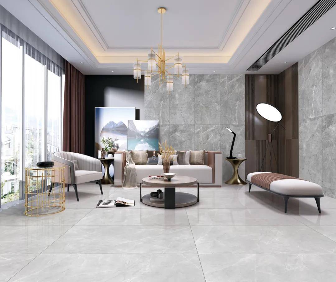 客厅怎么装修?升华陶瓷600×1200mm通体大理石瓷砖,让家颜值翻倍!