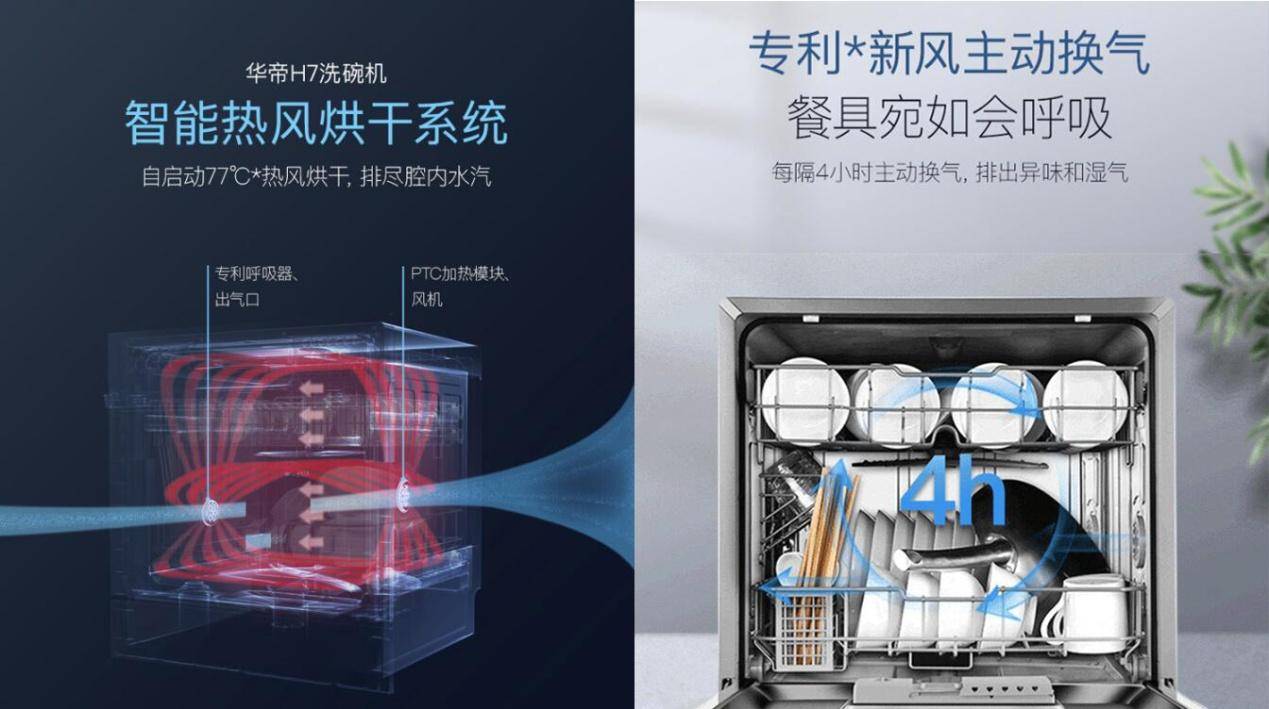 洗碗机与消毒柜的合体华帝洗碗机h7攻克餐具细菌战