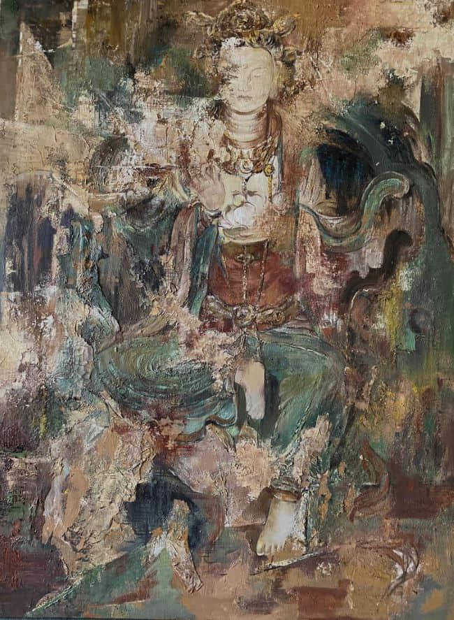 范江红《佛说1》120x160cm 2019年范江红《石窟印