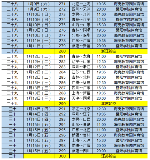 cba赛程表2020-2021图片