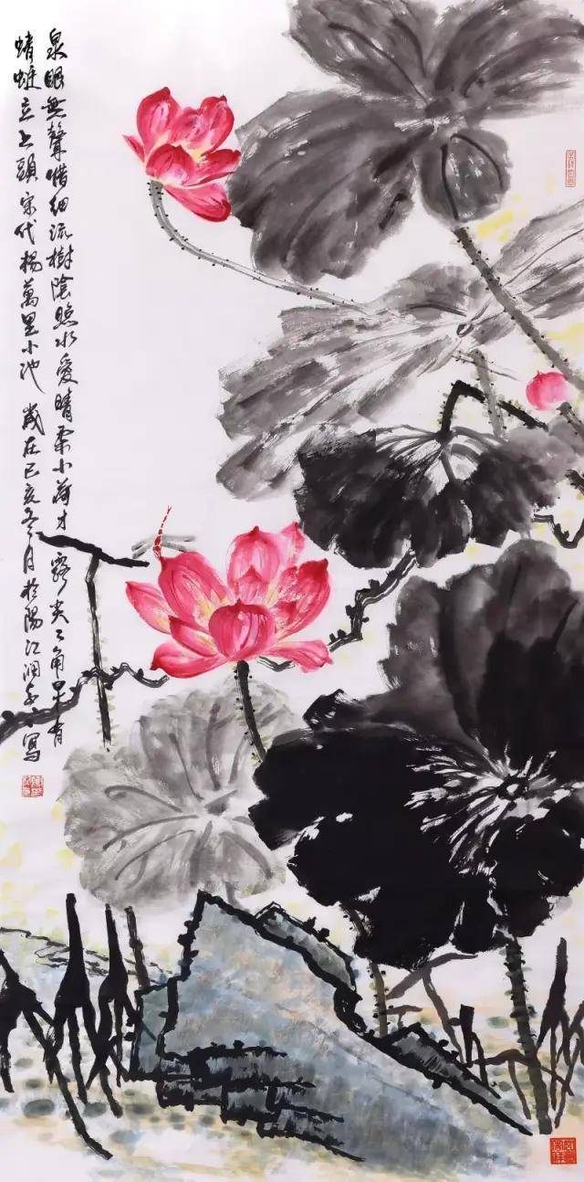 广东阳江70后画家谢润卓擅画写意牡丹字画作品上传太美了