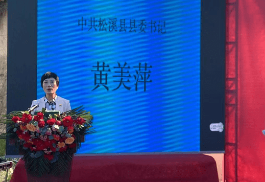 随后,松溪县委书记黄美萍宣布:国道353松溪段四桥三隧全线贯通.