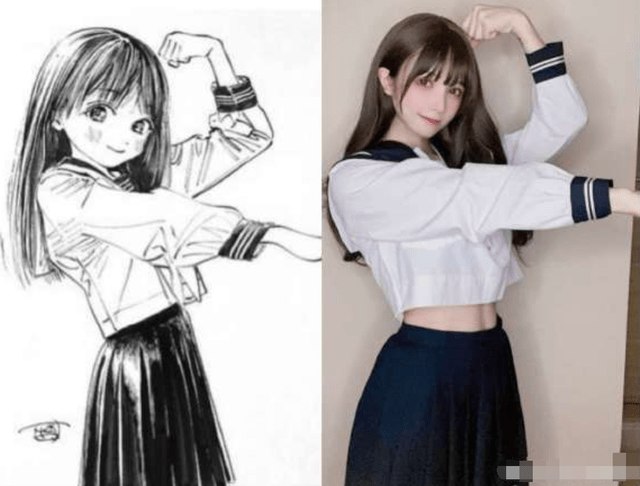原创画师将jk小姐姐画成漫画角色真人和二次元你更爱哪一种