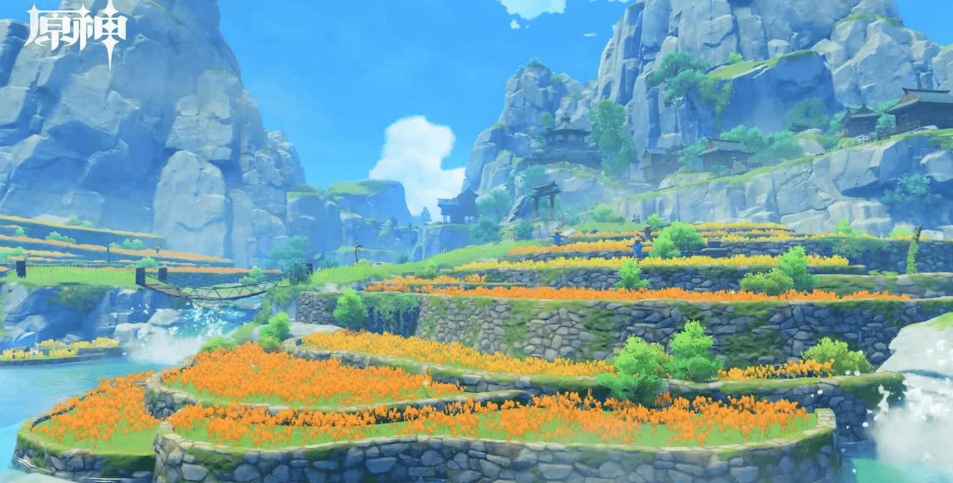 原神桂林山水联动,竹筏流水人家,千山竞秀如诗如画