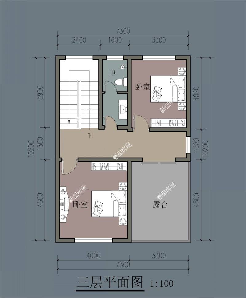 8x10米农村建房图纸图片