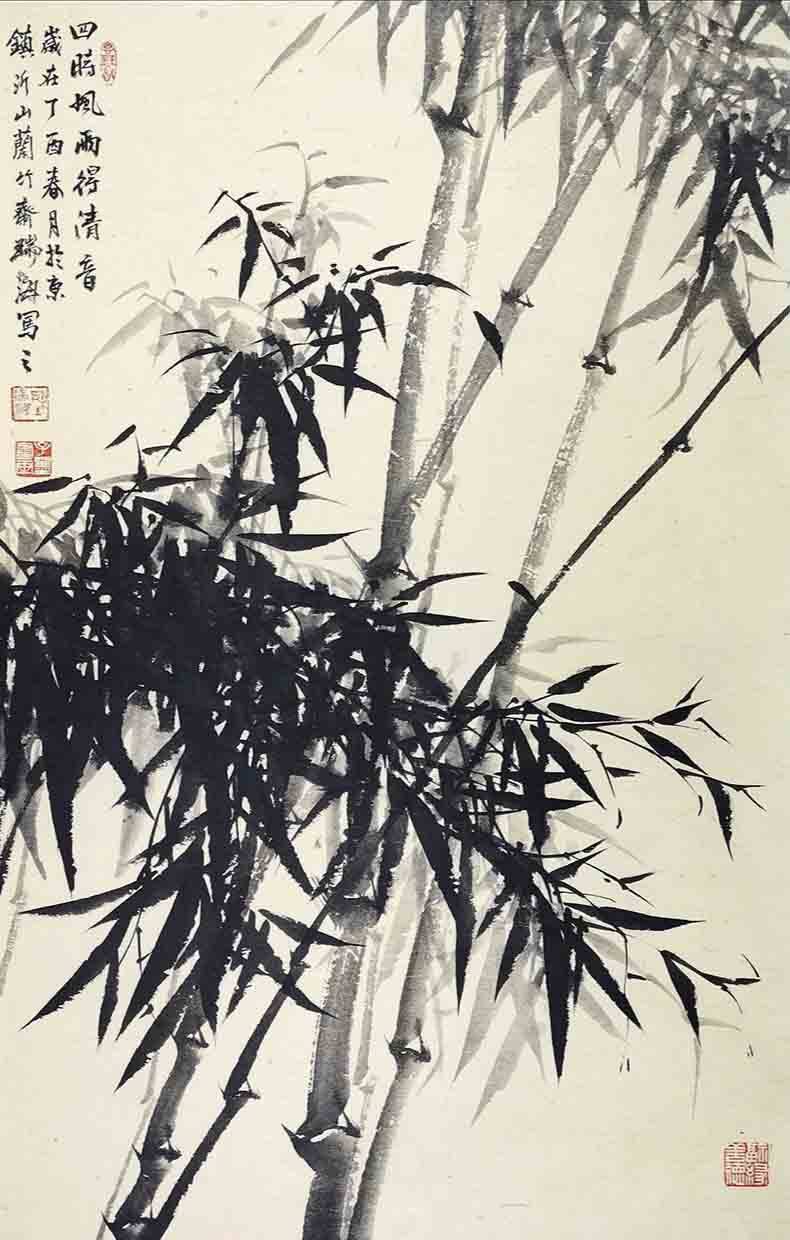 张立辰,卓鹤君,张伟平,何加林,王林旭等老师,主攻山水画,尤善墨竹