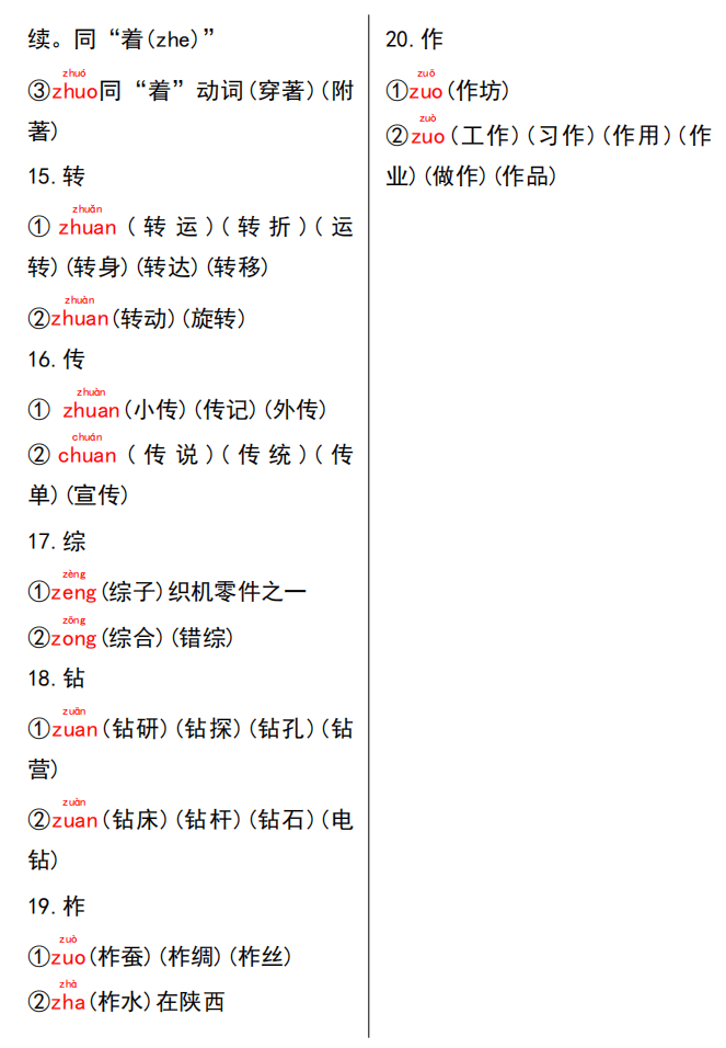 小學多音字最新16年級多音字注音並組詞多音字專項練習及答案共50頁