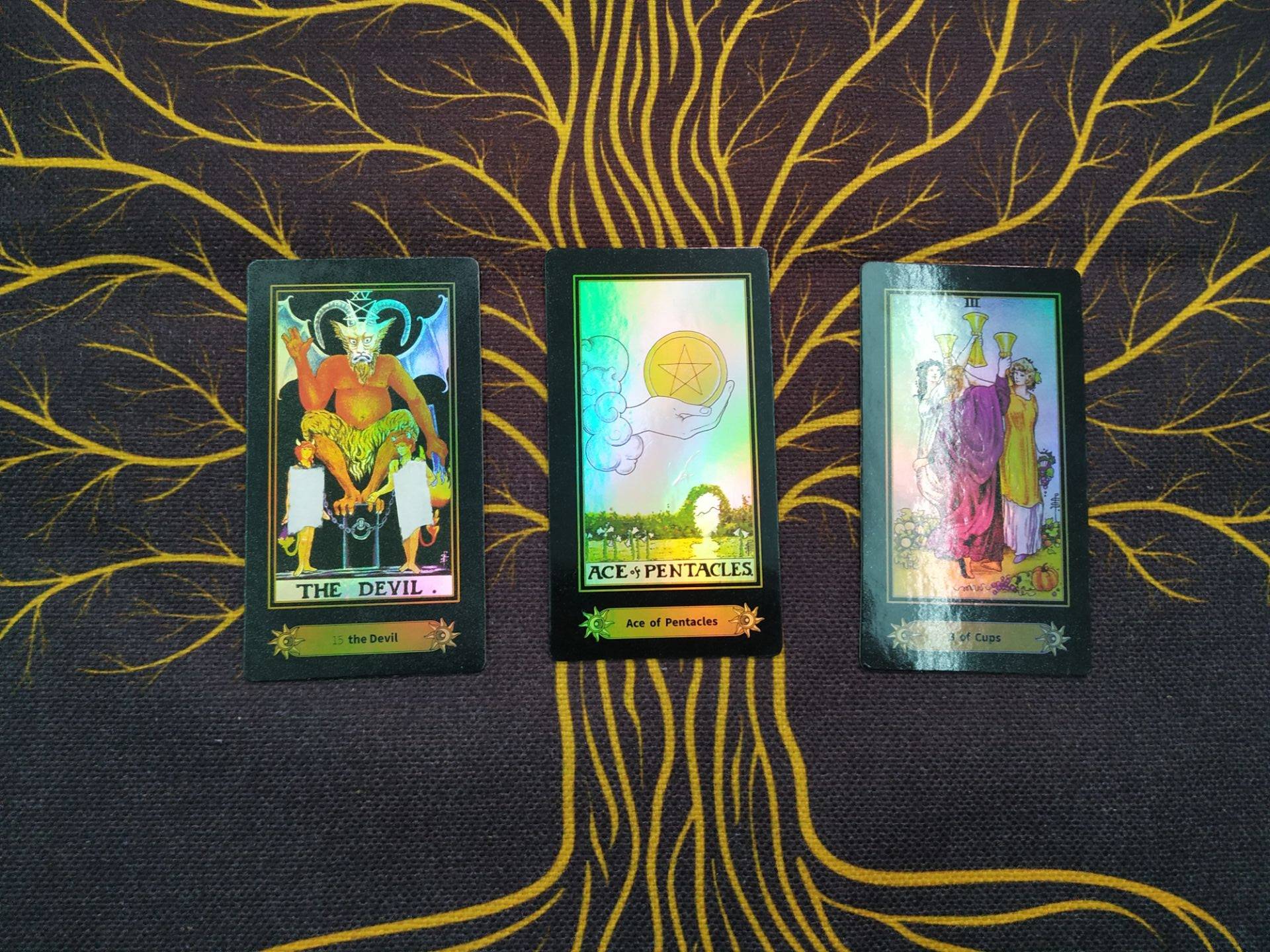 第一组:恶魔牌 星币一 圣杯三