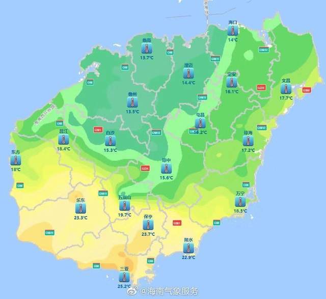 2418個氣象觀測:雲南比海南整體熱,未來10天我國大部偏低