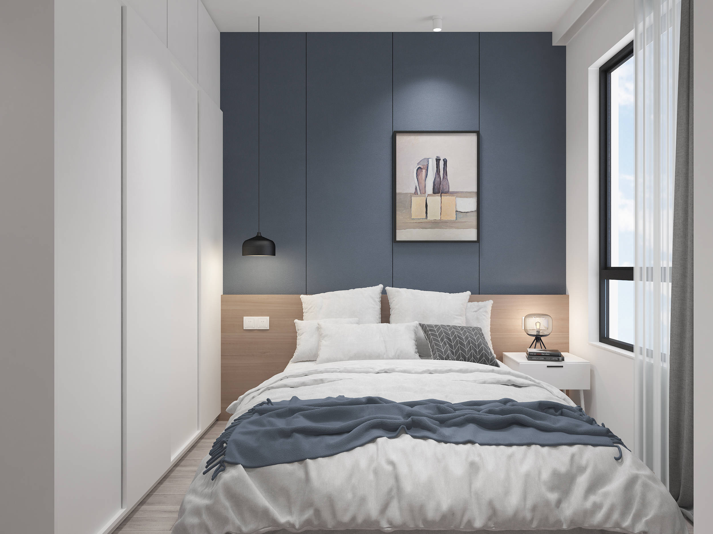 link新界未来社区泗泾莫兰迪色卧室展示