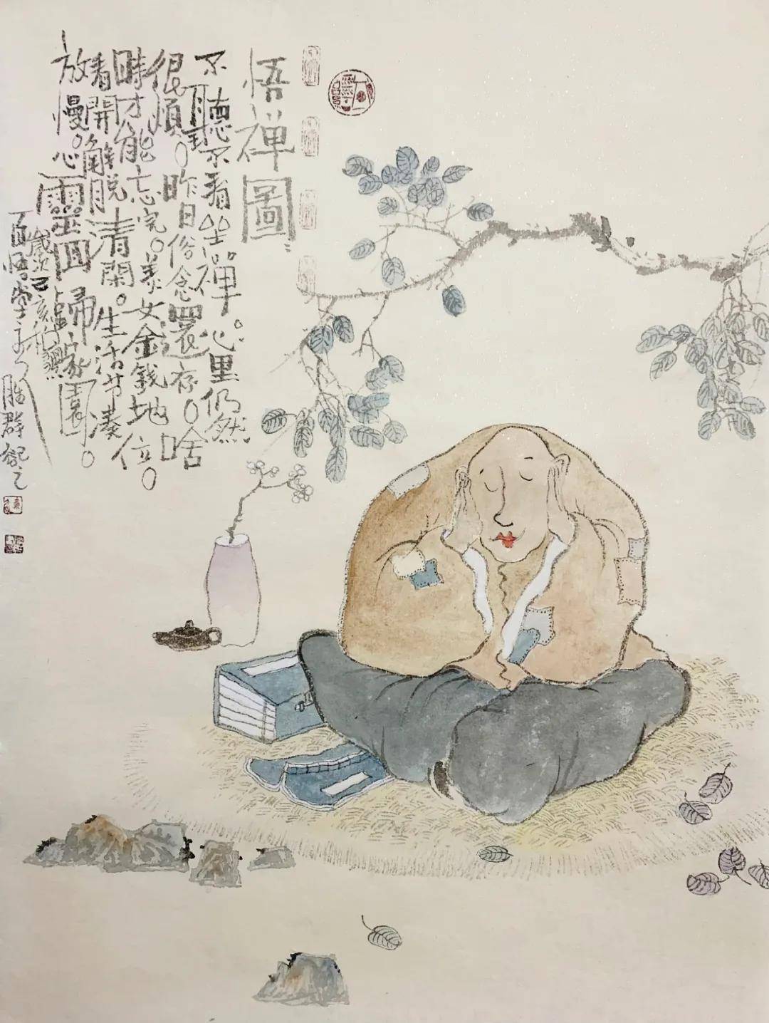 连胜群中国画作品——问道