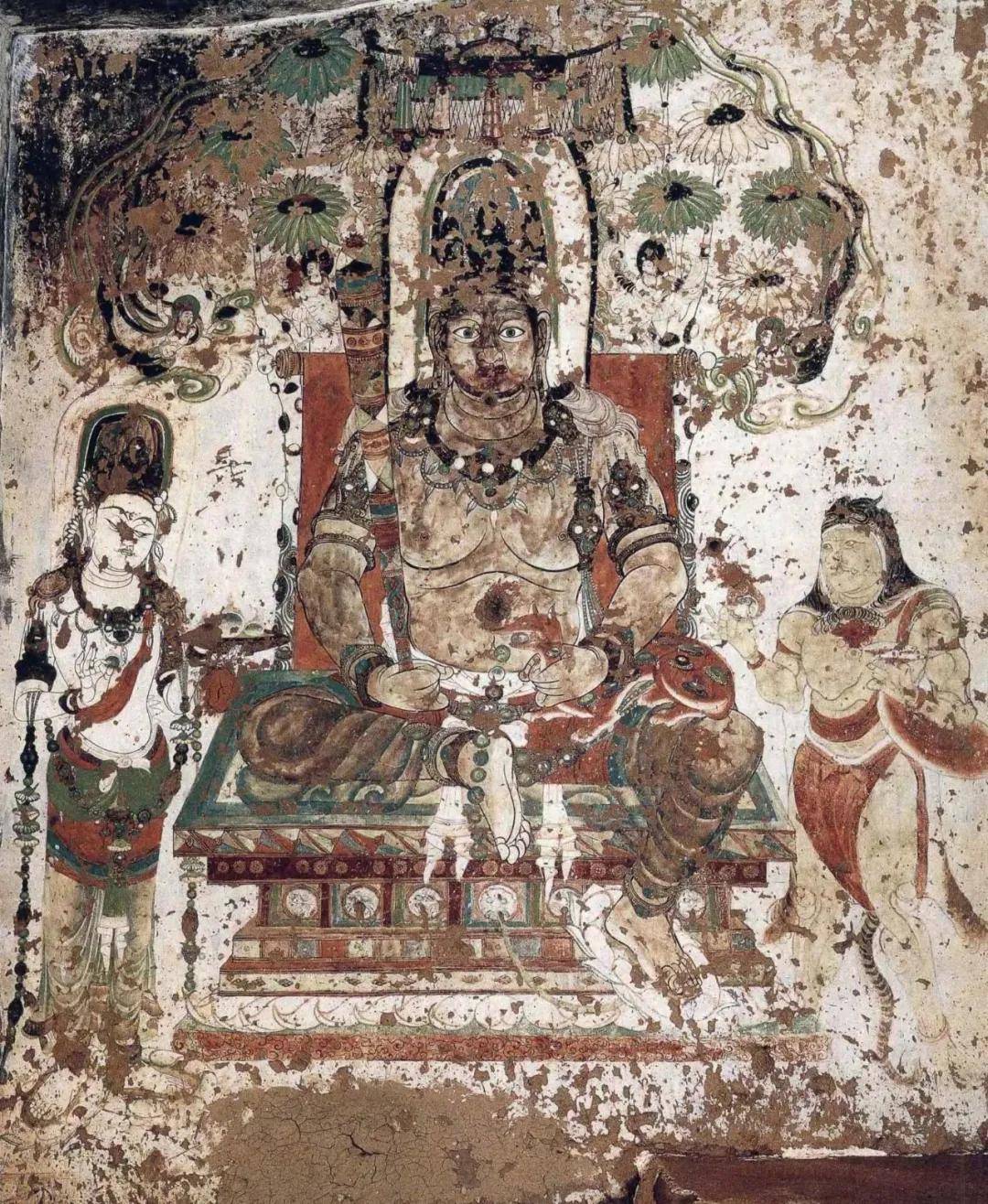 敦煌石窟榆林窟壁画北方毗沙门天像