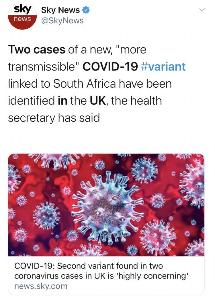 英国出现另一种变异病毒,更多地区进入tier 4封锁