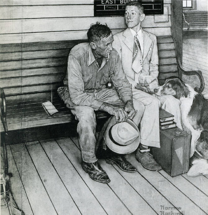 图南画室欣赏课洛克威尔速写作品清华中央美术学院校考素材