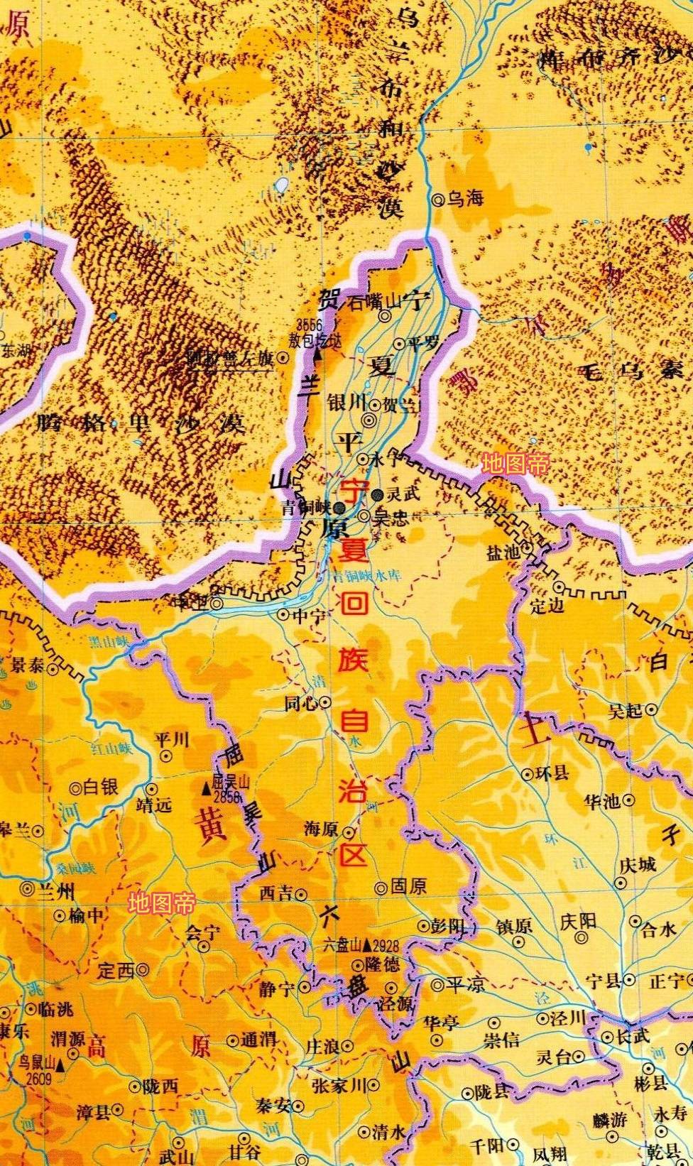 7张地形图,快速了解宁夏首府银川市