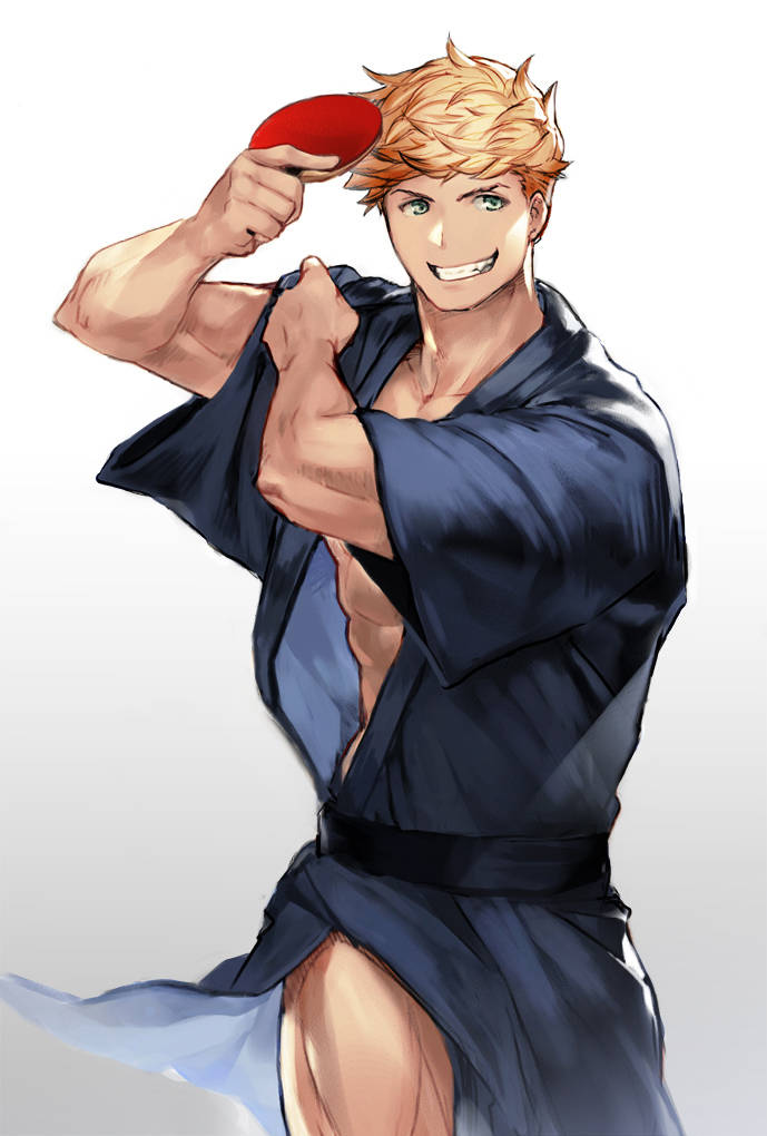 动漫插画图片分享:和服少女看多了,换男生来看看不一样的!