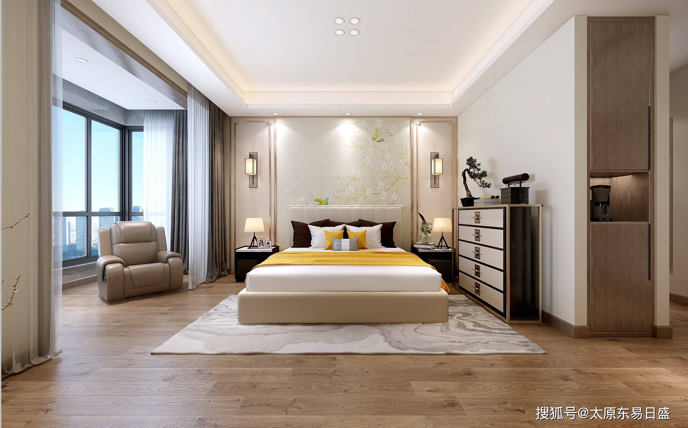 193㎡现代轻奢,诠释了优雅精致的生活_暖色调