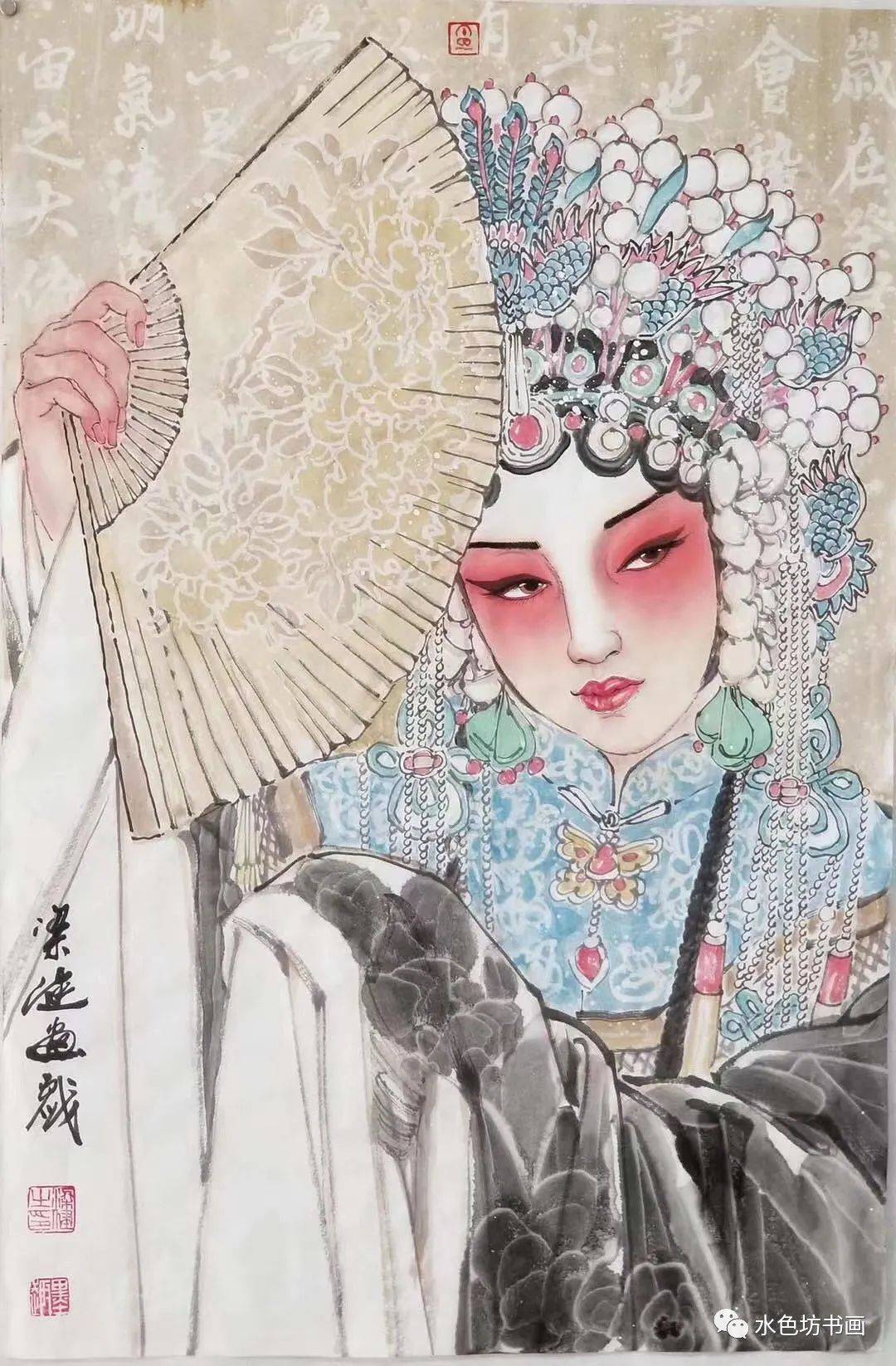 画家专栏 │梁健——桃红粉黛玉琢面,衣袖轻拂动心弦-搜狐大视野-搜狐新闻