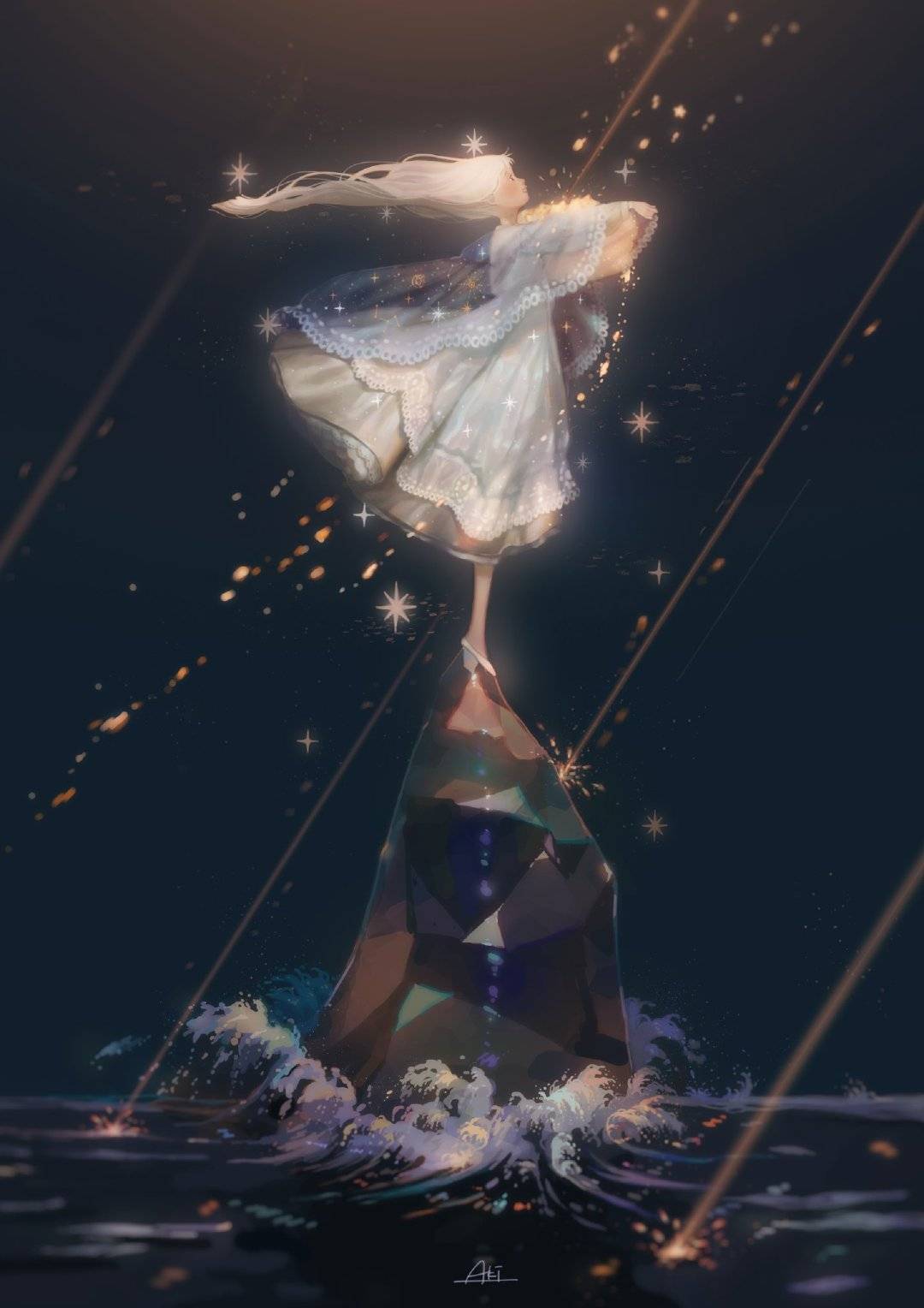 梦幻的cg插画张力十足的视角场景绚丽多彩