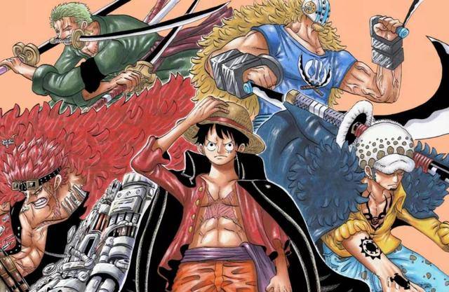 海贼王超新星插画分享三船长并肩作战基德与路飞要给罗换衣服